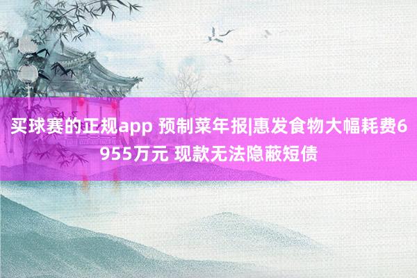 买球赛的正规app 预制菜年报|惠发食物大幅耗费6955万元 现款无法隐蔽短债