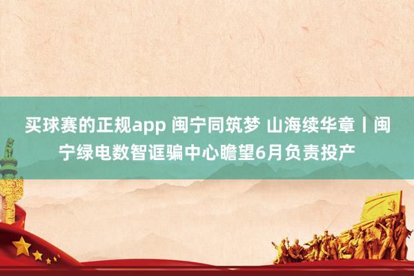买球赛的正规app 闽宁同筑梦 山海续华章丨闽宁绿电数智诓骗中心瞻望6月负责投产