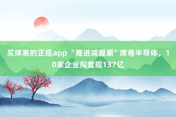 买球赛的正规app “推进减握潮”席卷半导体，10家企业拟套现137亿