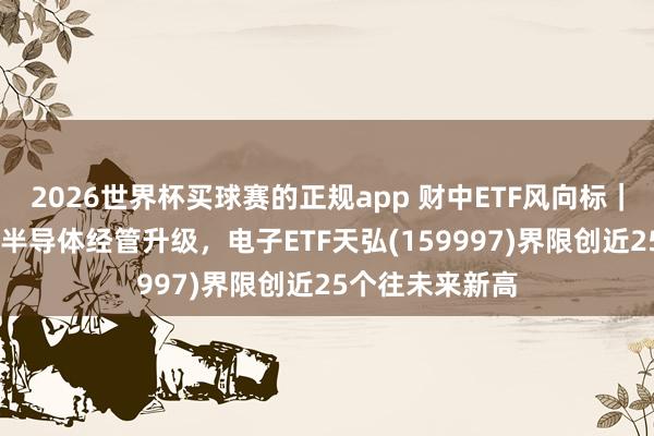 2026世界杯买球赛的正规app 财中ETF风向标|HBM冲破重复半导体经管升级,电子ETF天弘(159997)界限创近25个往未来新高