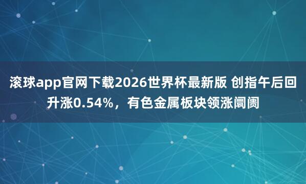 滚球app官网下载2026世界杯最新版 创指午后回升涨0.54%,有色金属板块领涨阛阓