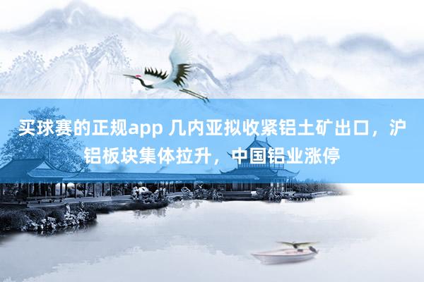 买球赛的正规app 几内亚拟收紧铝土矿出口,沪铝板块集体拉升,中国铝业涨停