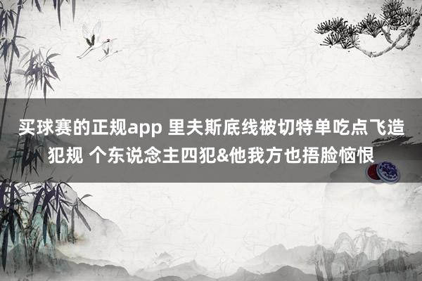 买球赛的正规app 里夫斯底线被切特单吃点飞造犯规 个东说念主四犯&他我方也捂脸恼恨