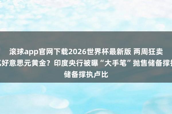 滚球app官网下载2026世界杯最新版 两周狂卖120亿好意思元黄金?印度央行被曝“大手笔”抛售储备撑执卢比
