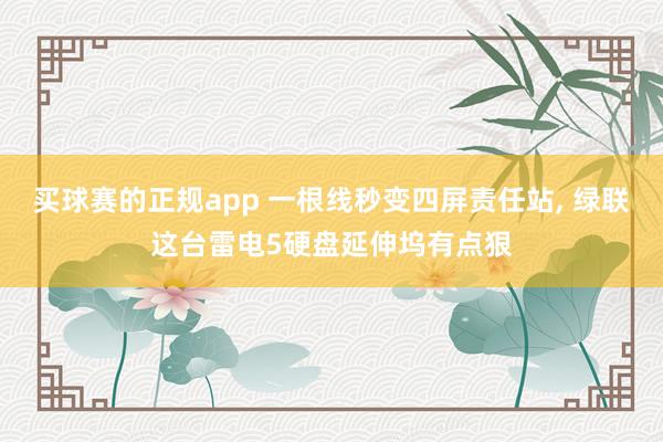 买球赛的正规app 一根线秒变四屏责任站, 绿联这台雷电5硬盘延伸坞有点狠