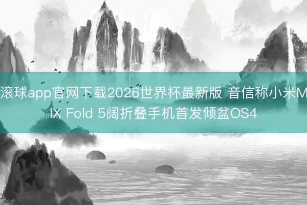 滚球app官网下载2026世界杯最新版 音信称小米MIX Fold 5阔折叠手机首发倾盆OS4