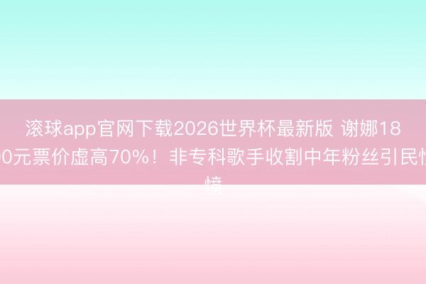 滚球app官网下载2026世界杯最新版 谢娜1800元票价虚高70%!非专科歌手收割中年粉丝引民愤